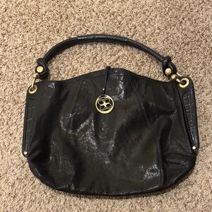BCBGMaxAzria Black Hobo Bag with Gold Details
